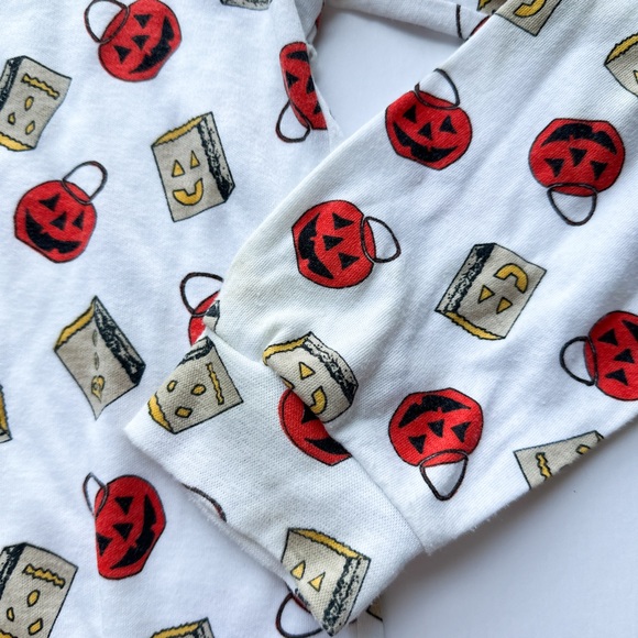 Kids corp Halloween Long Sleeve Tee - White with Red and Gold Print - Picture 2 of 4